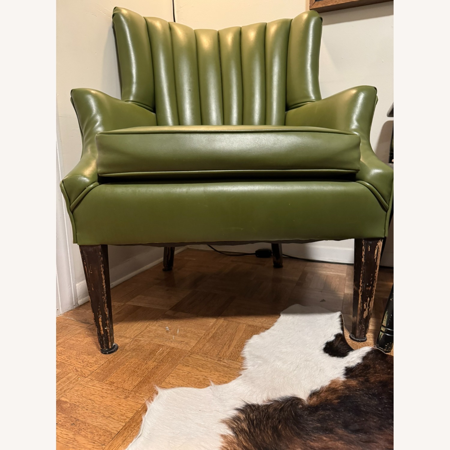 Vintage Upholstered Wingback Chair - image-4