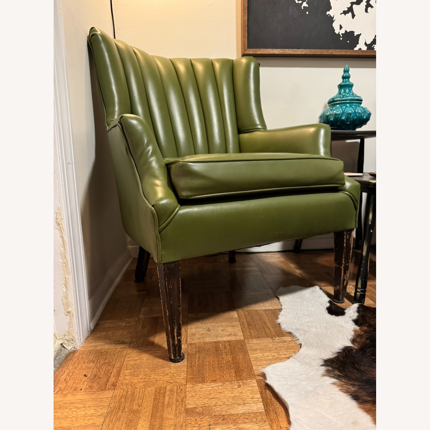 Vintage Upholstered Wingback Chair - image-3