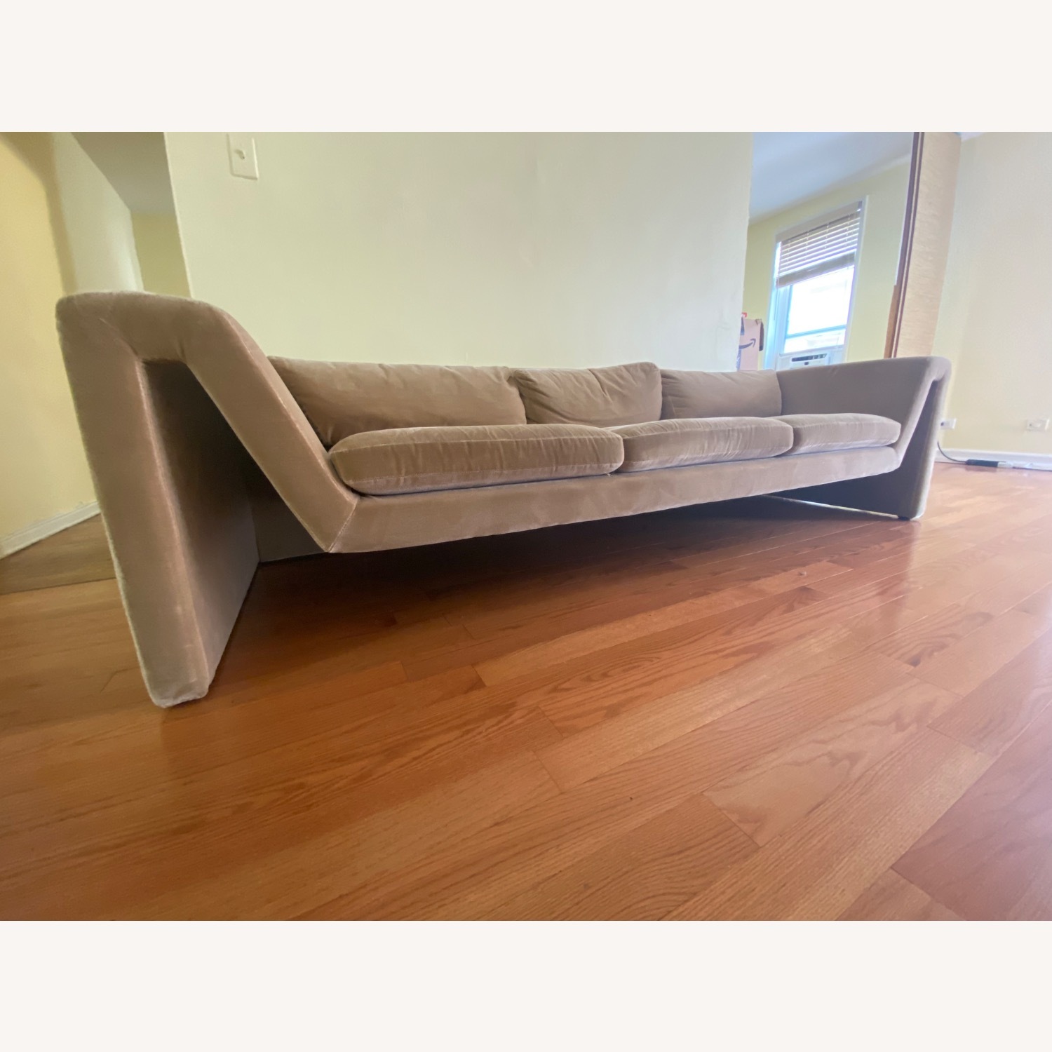 CB2 Perimeter Camel Faux Mohair Sofa - image-2