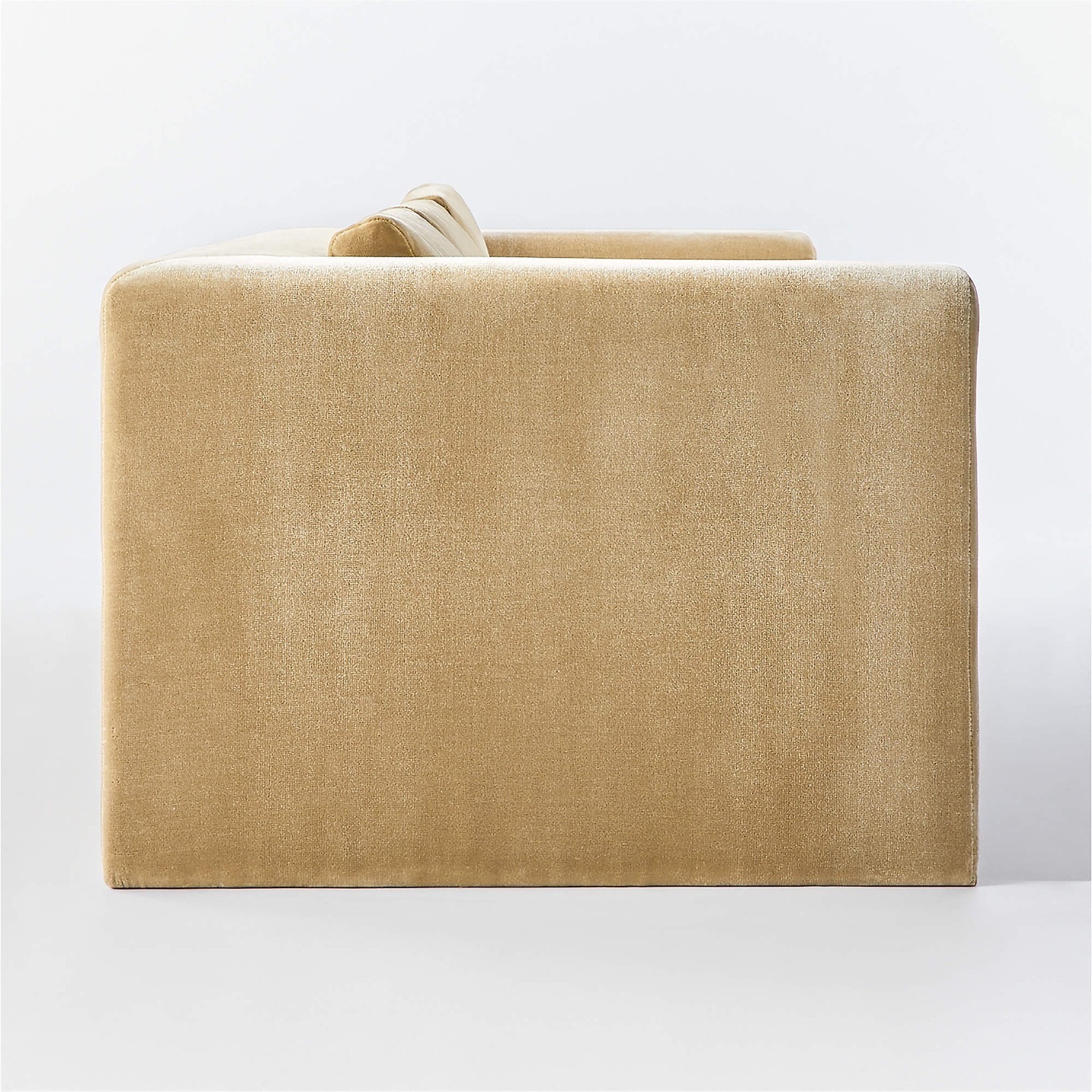 CB2 Perimeter Camel Faux Mohair Sofa - image-3