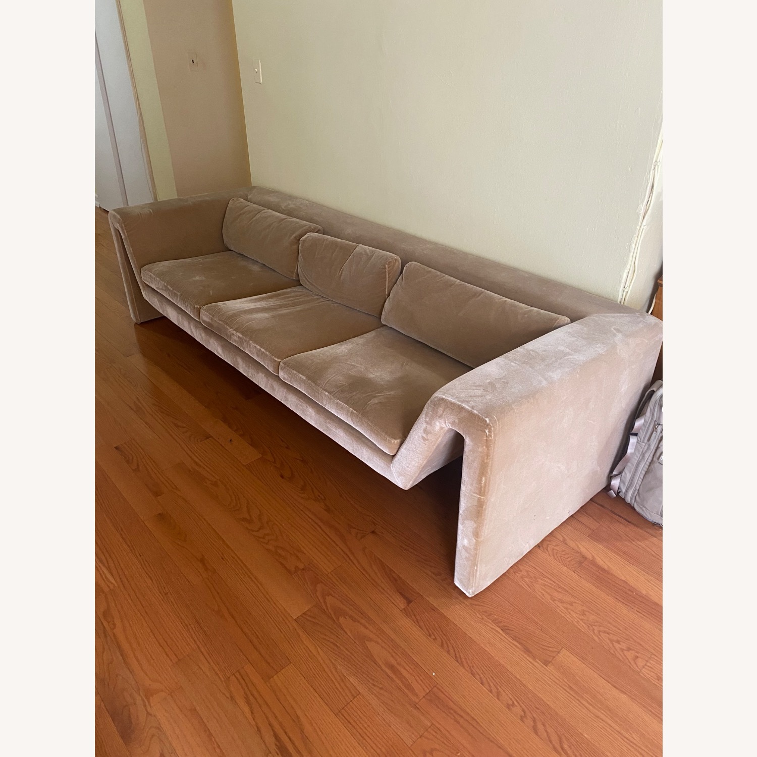 CB2 Perimeter Camel Faux Mohair Sofa - image-6