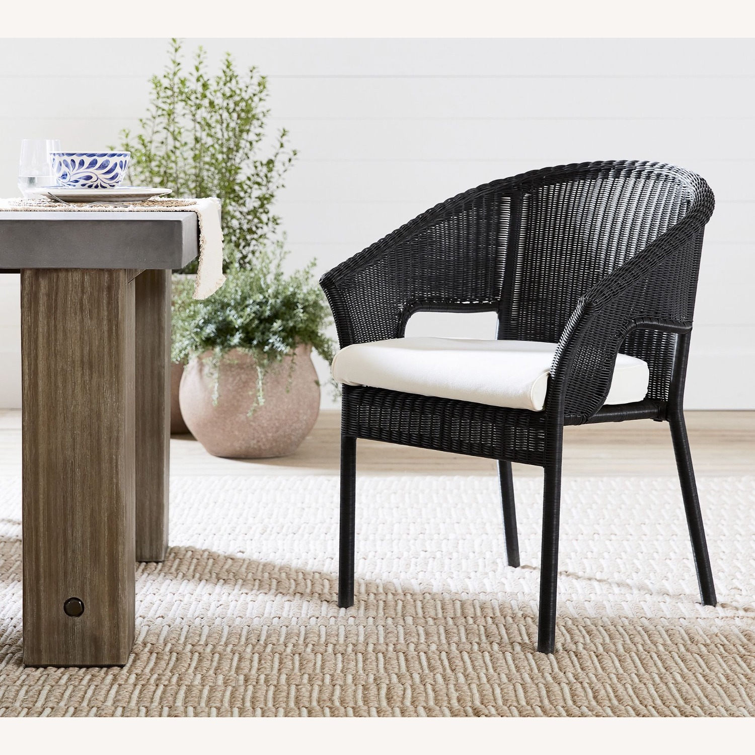 Pottery Barn Palmetto Wicker Stackable Dining Chair - image-4