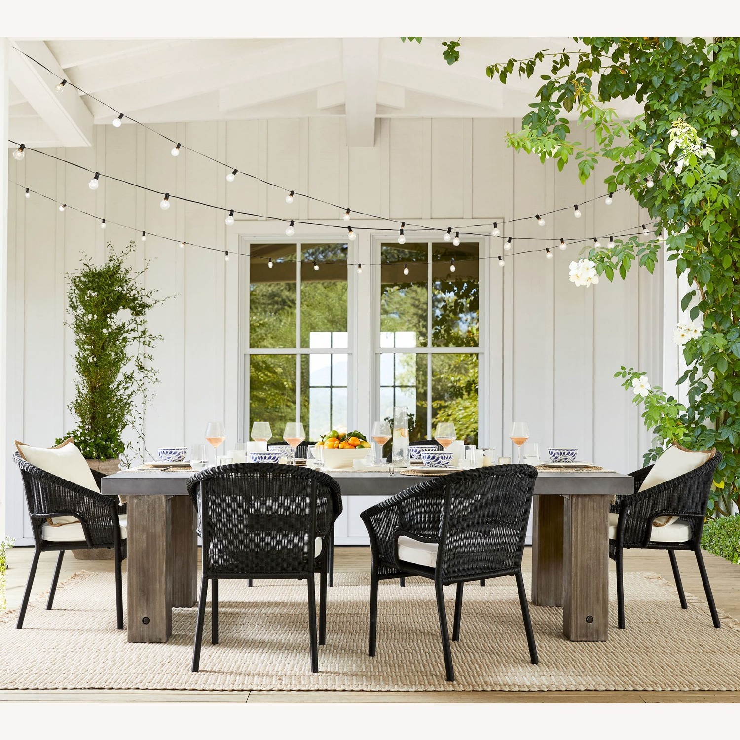 Pottery Barn Palmetto Wicker Stackable Dining Chair - image-2