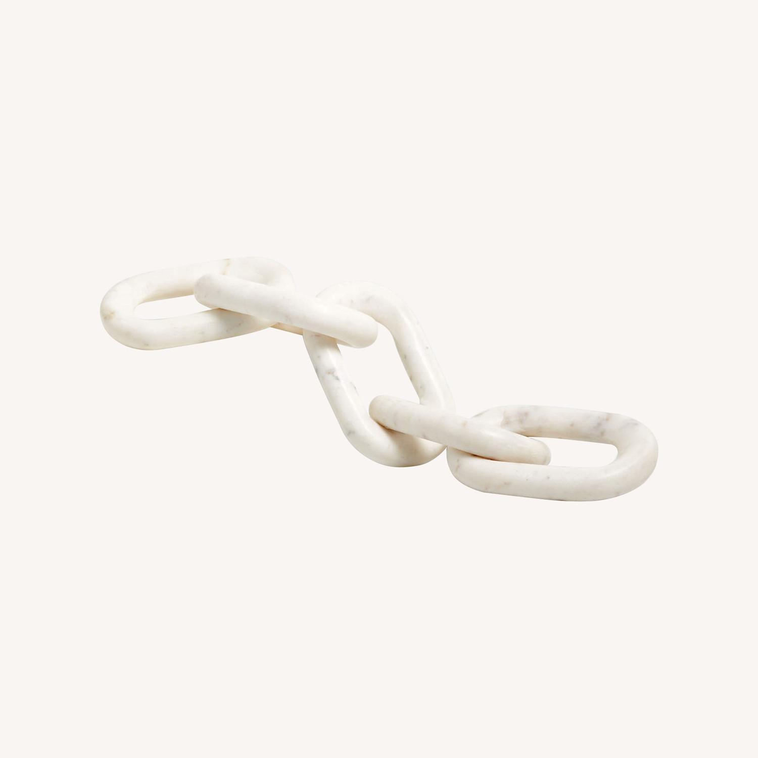 Crate & Barrel White Marble Links Decorative Chain - image-0