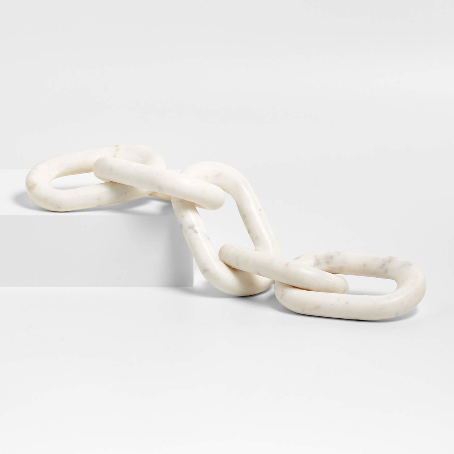 Crate & Barrel White Marble Links Decorative Chain - image-1
