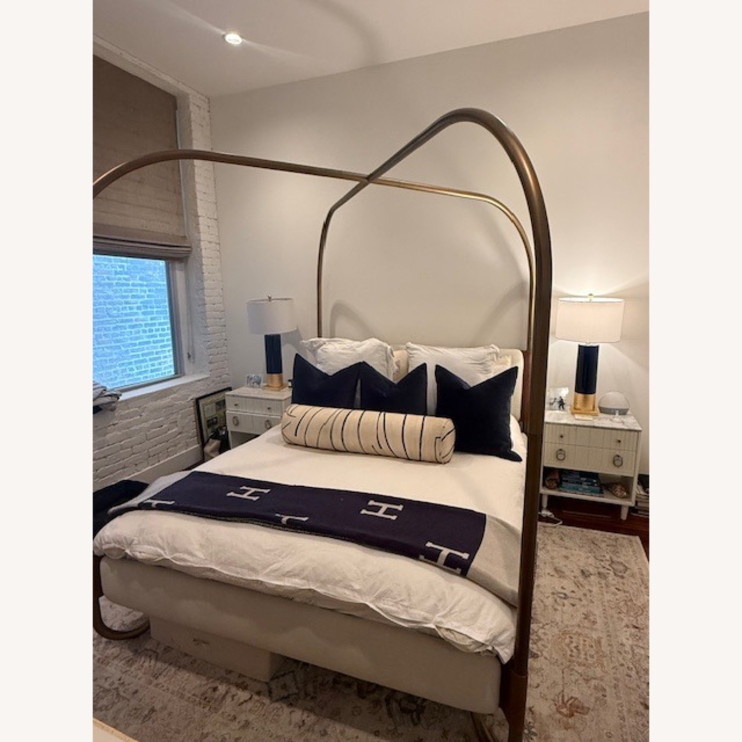 Crate & Barrel Gracia Queen Upholstered Canopy Bed - image-3