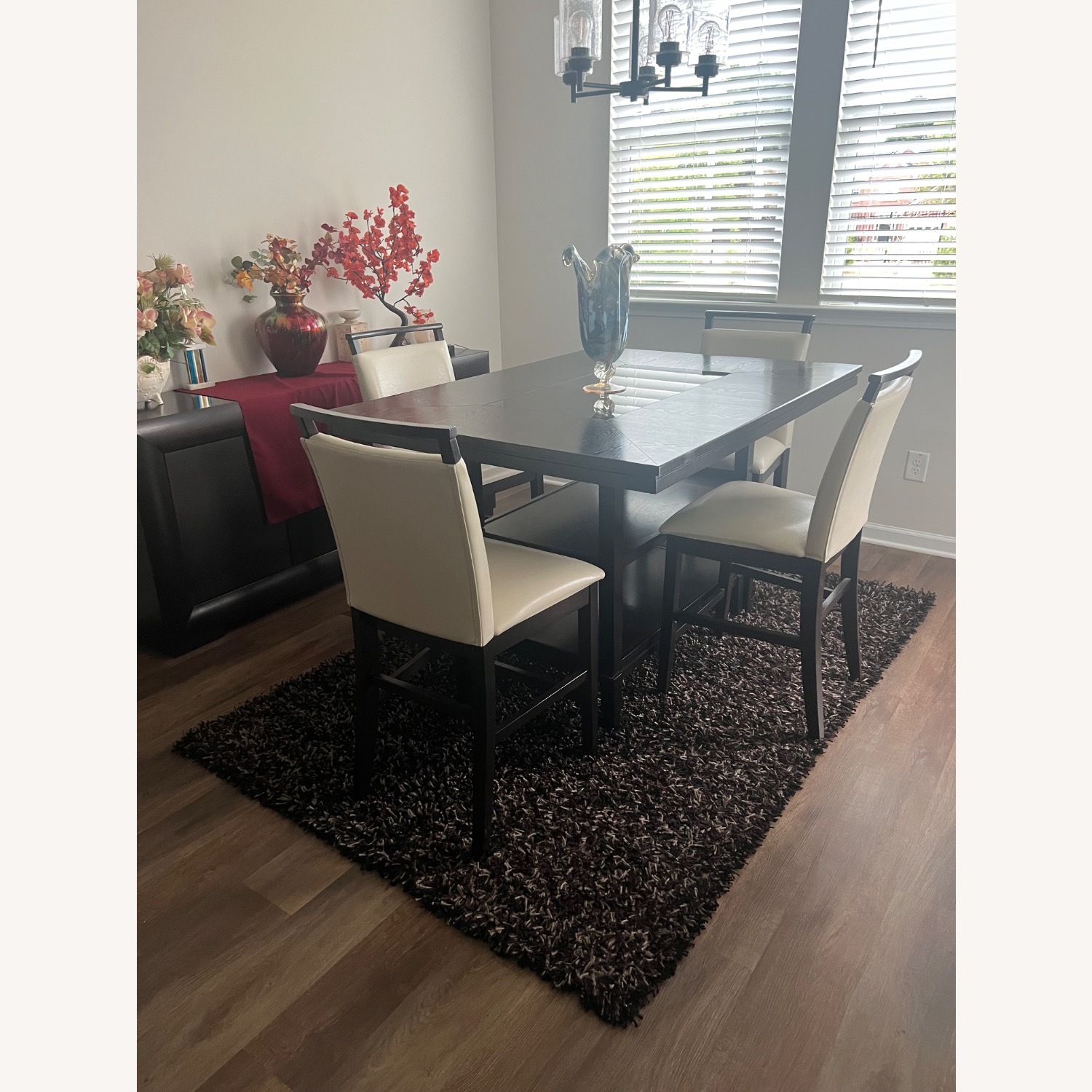 Wood Dining Set with 4 Chairs - image-1