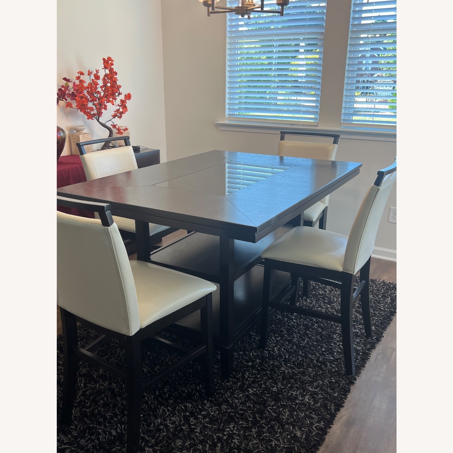 Wood Dining Set with 4 Chairs - image-2