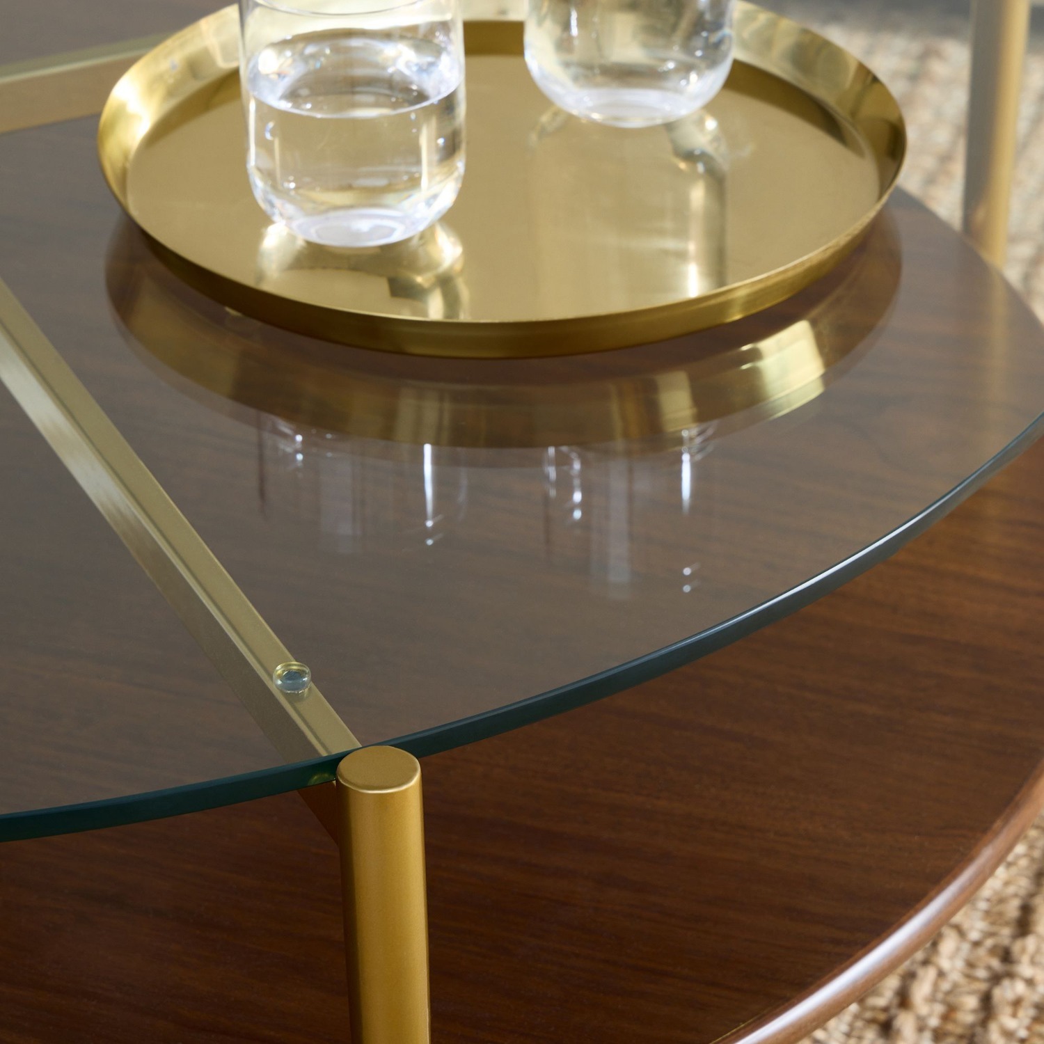West Elm Mid-Century Art Display Round Coffee Table - image-3
