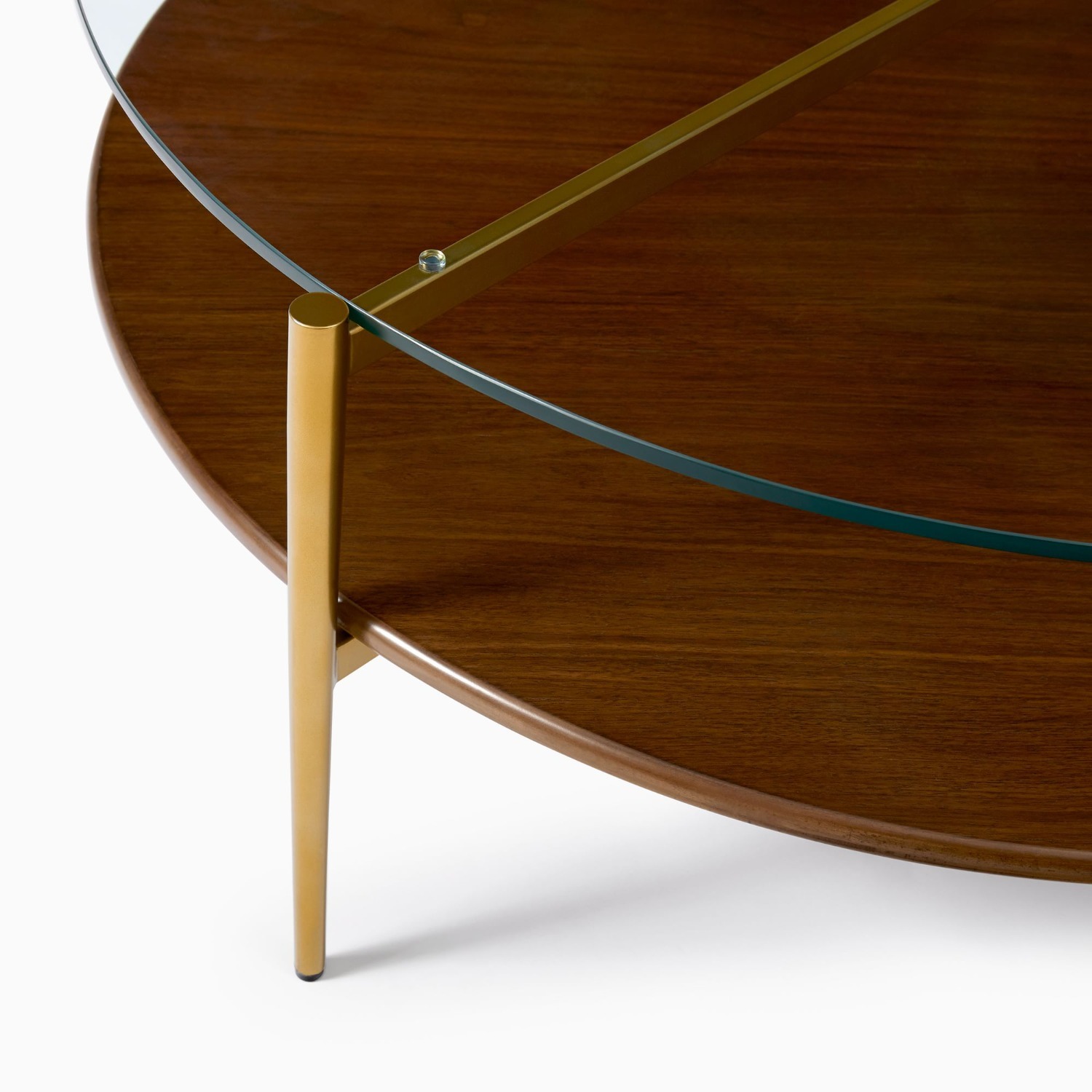 West Elm Mid-Century Art Display Round Coffee Table - image-1