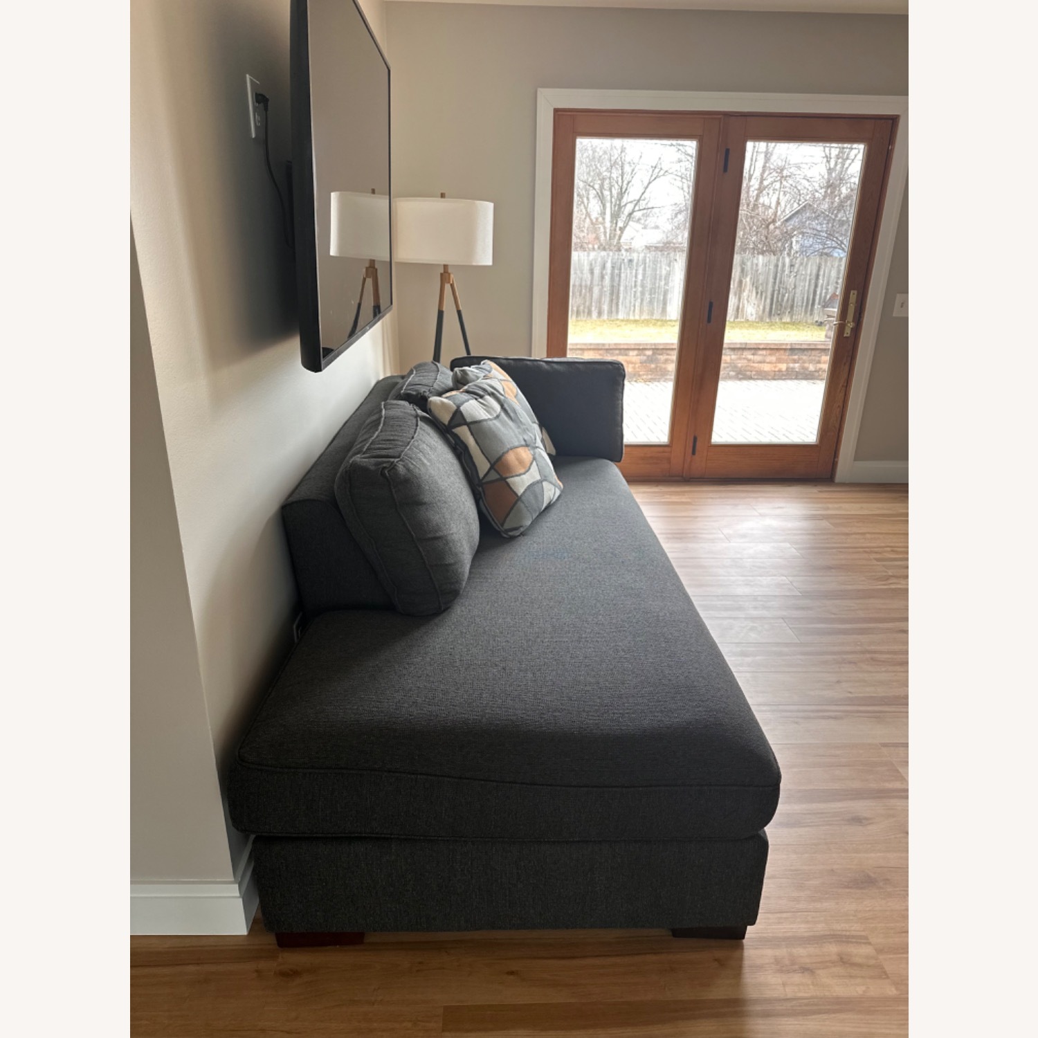 Two Piece Brown Sectional Couch - image-5