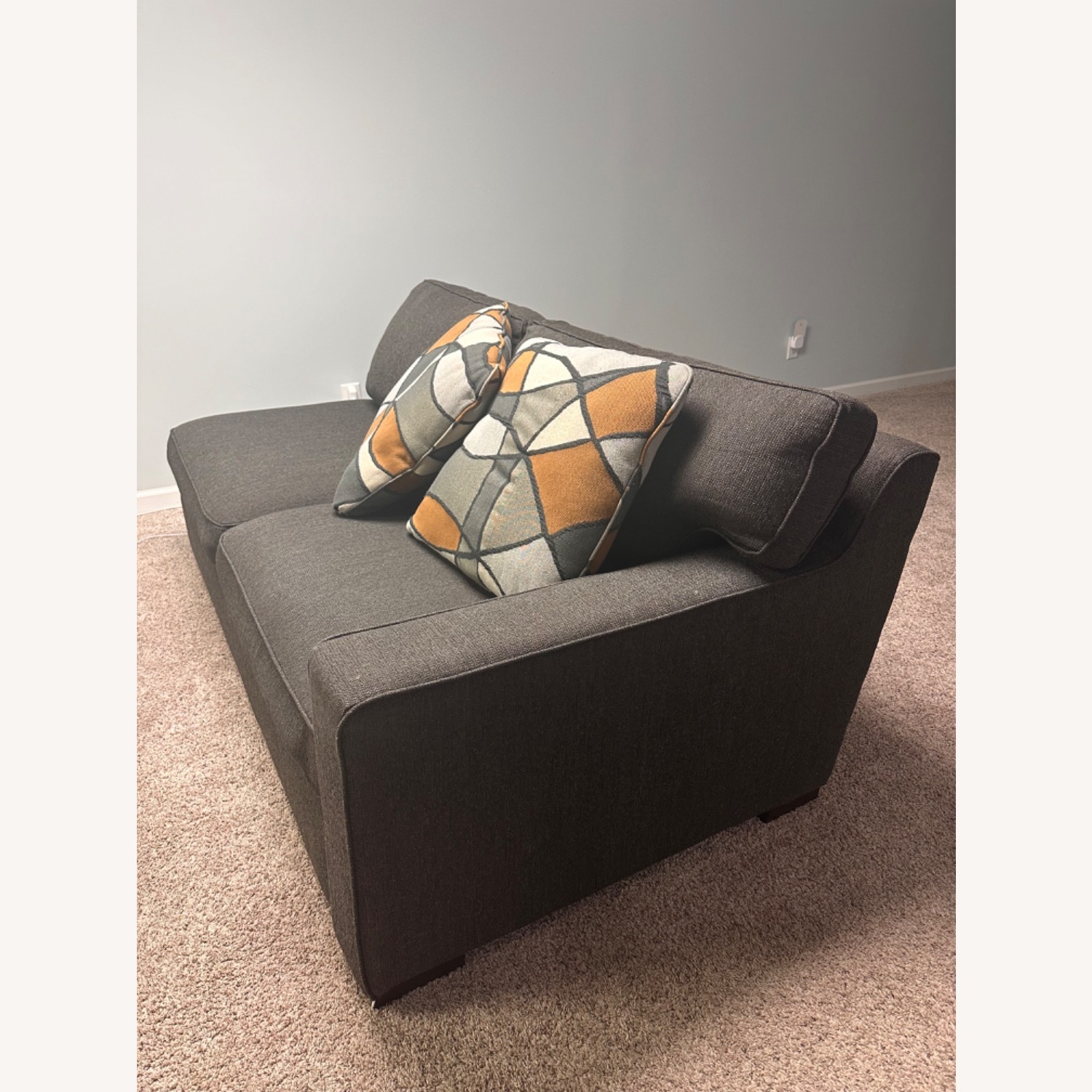 Two Piece Brown Sectional Couch - image-1