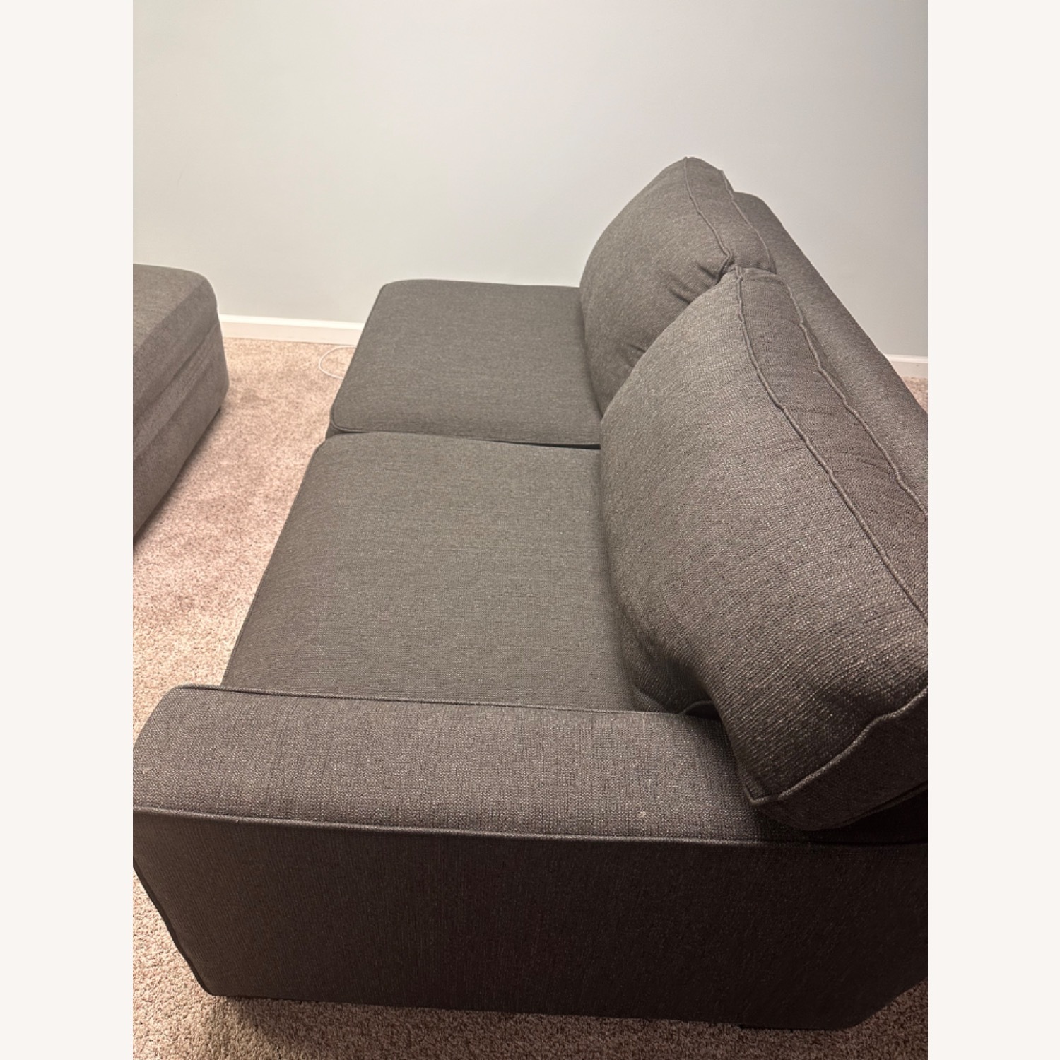 Two Piece Brown Sectional Couch - image-2