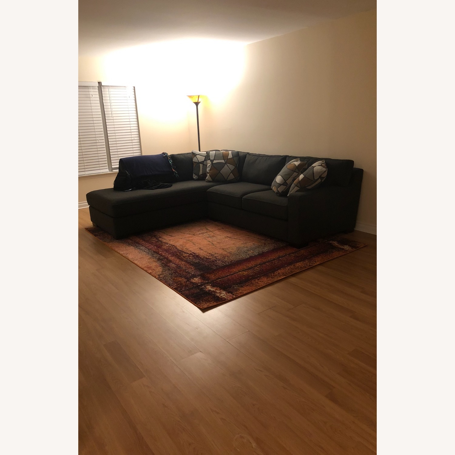 Two Piece Brown Sectional Couch - image-0