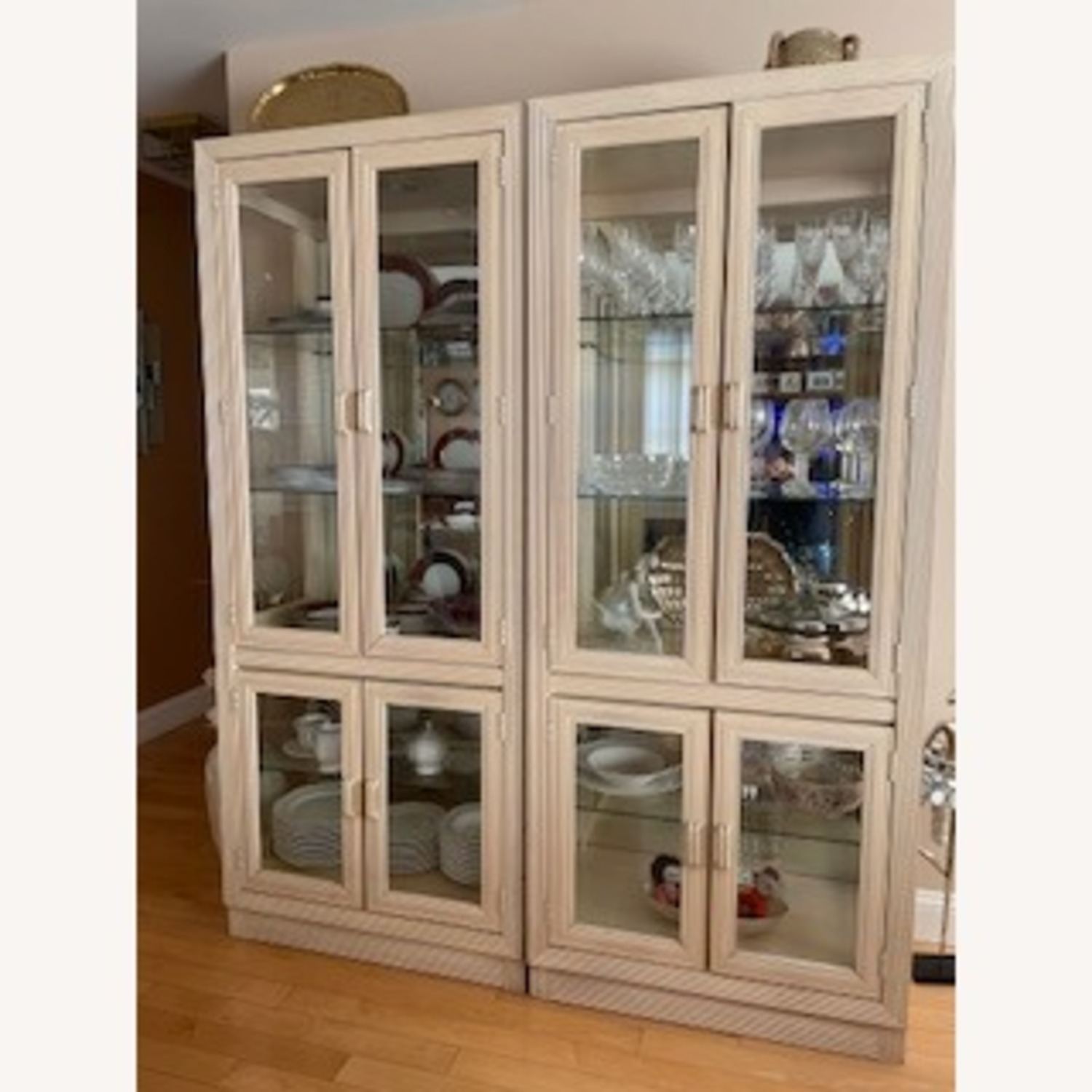 Huffman Koos Vintage Wood and Glass Hutches - image-1