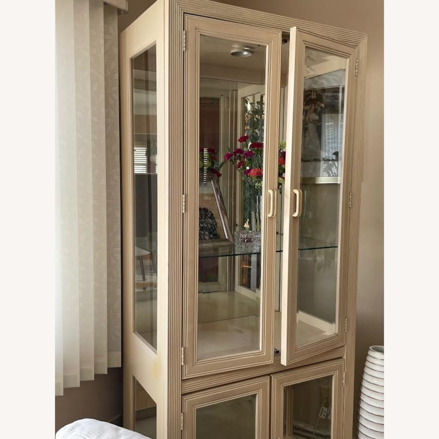 Huffman Koos Vintage Wood and Glass Hutches - image-2