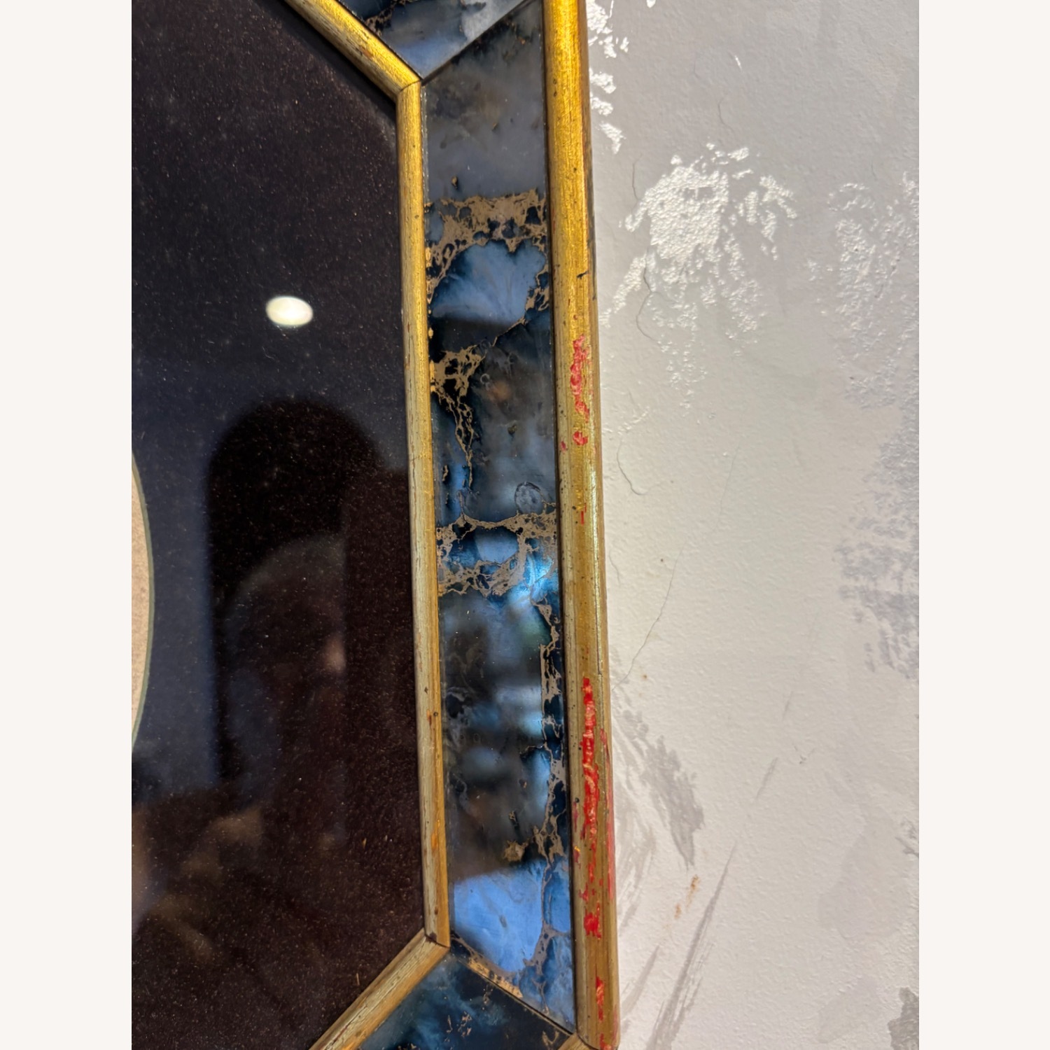 Vintage Italian Art Print in Colored Glass Frame - image-3