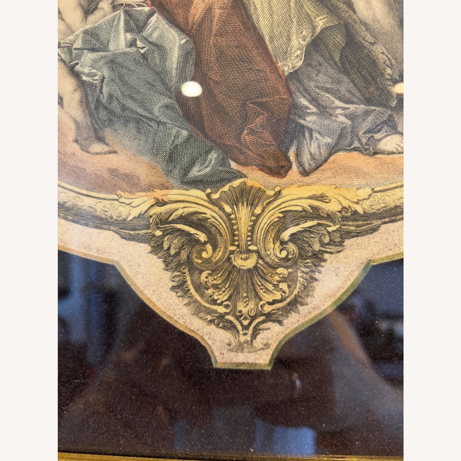 Vintage Italian Art Print in Colored Glass Frame - image-9