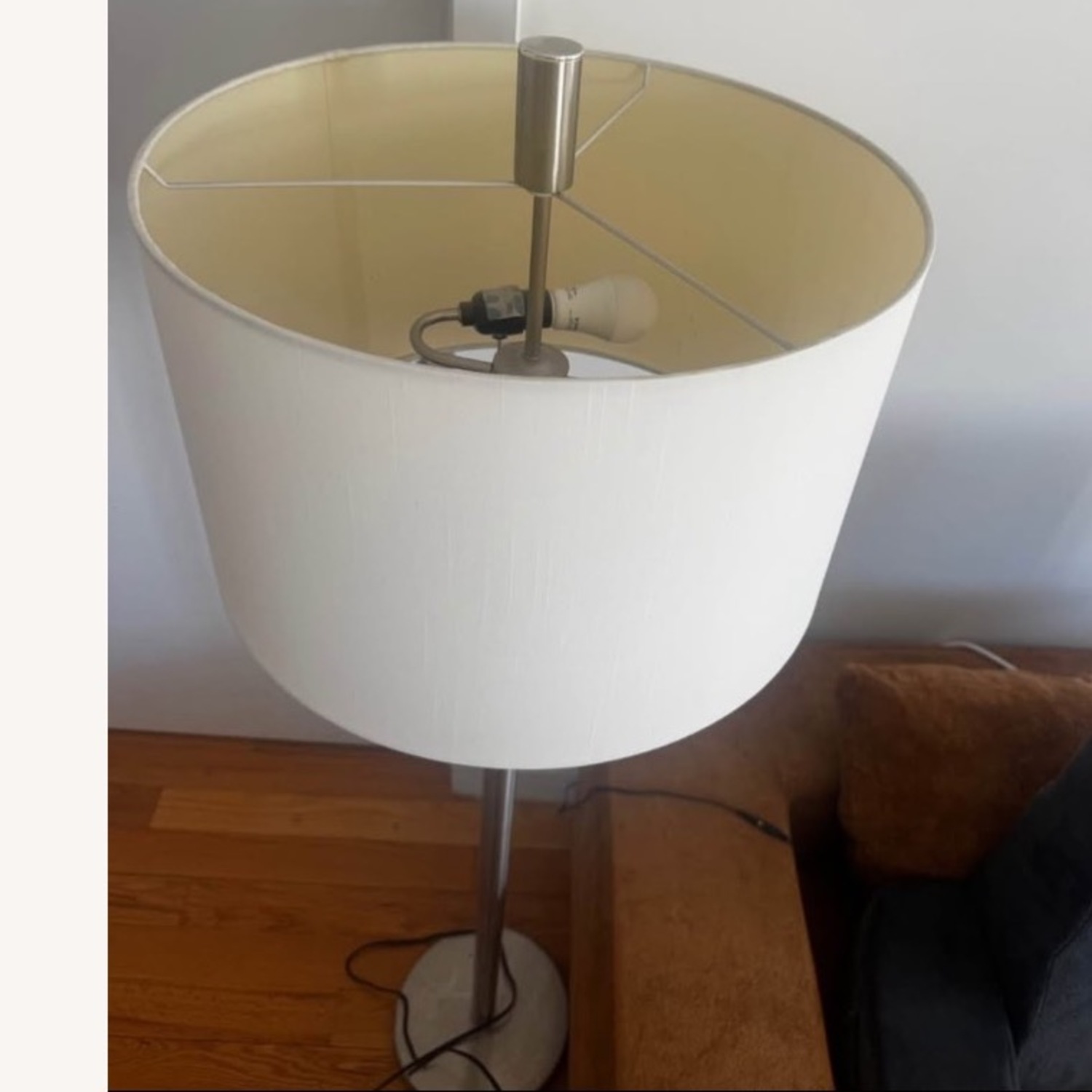 Modern Living Tall White Wide Lamp Stand - image-2