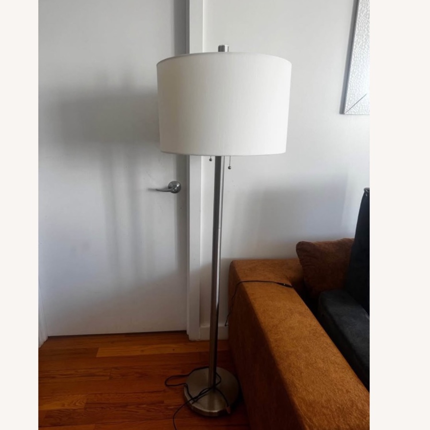 Modern Living Tall White Wide Lamp Stand - image-1