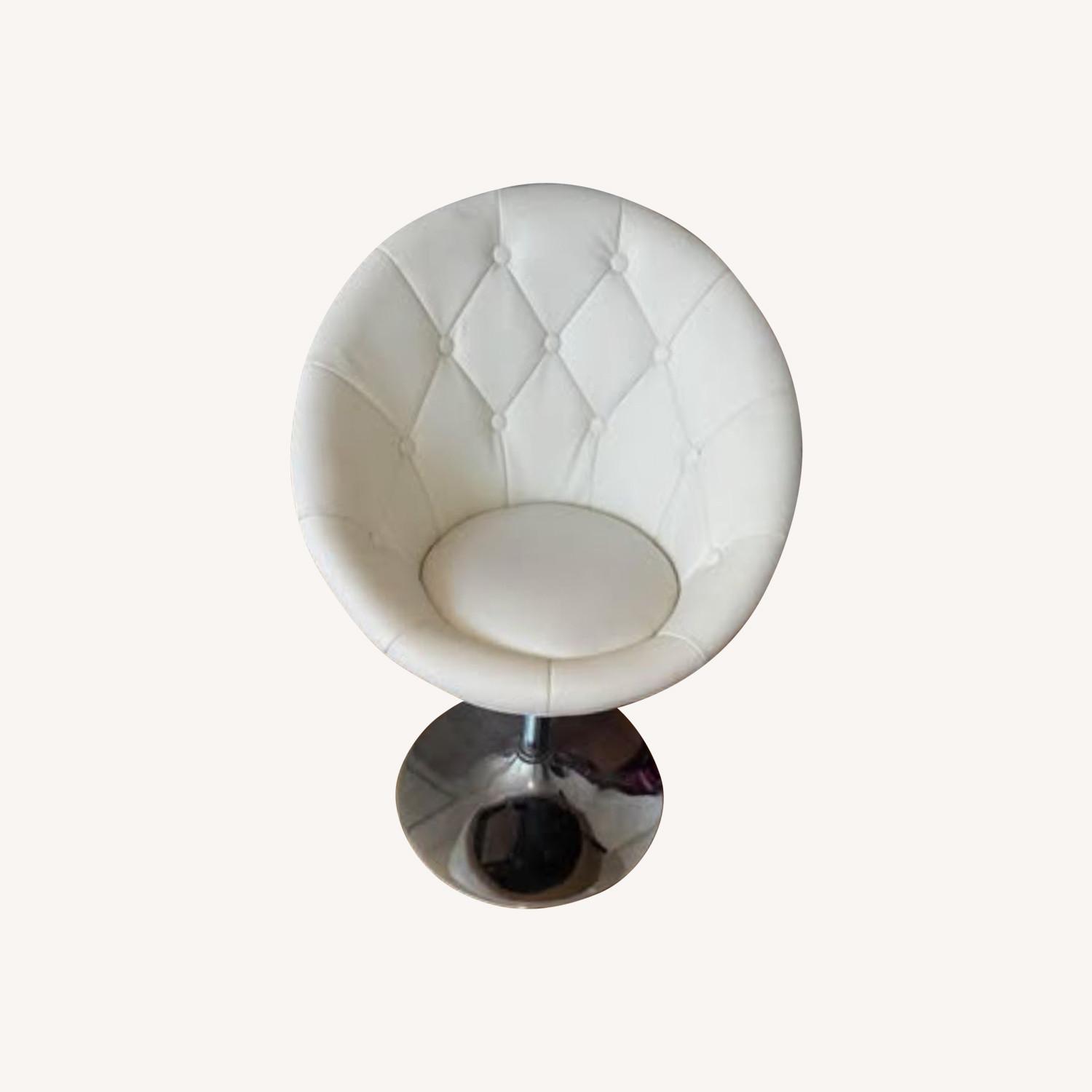 White Modern Chair w Diamond Shape Design  - image-0