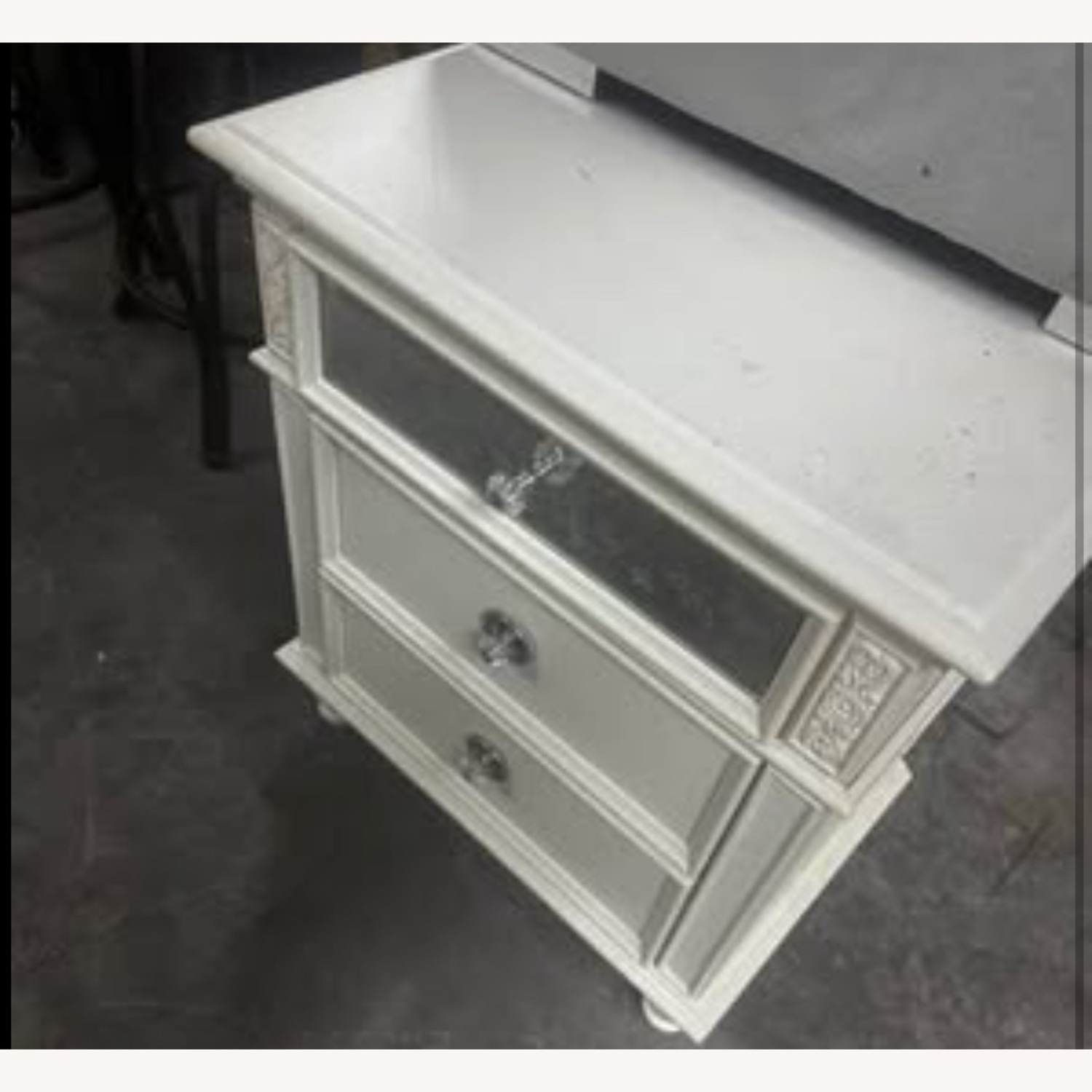 Light Nightstand Drawer Dress Accent Design White - image-2