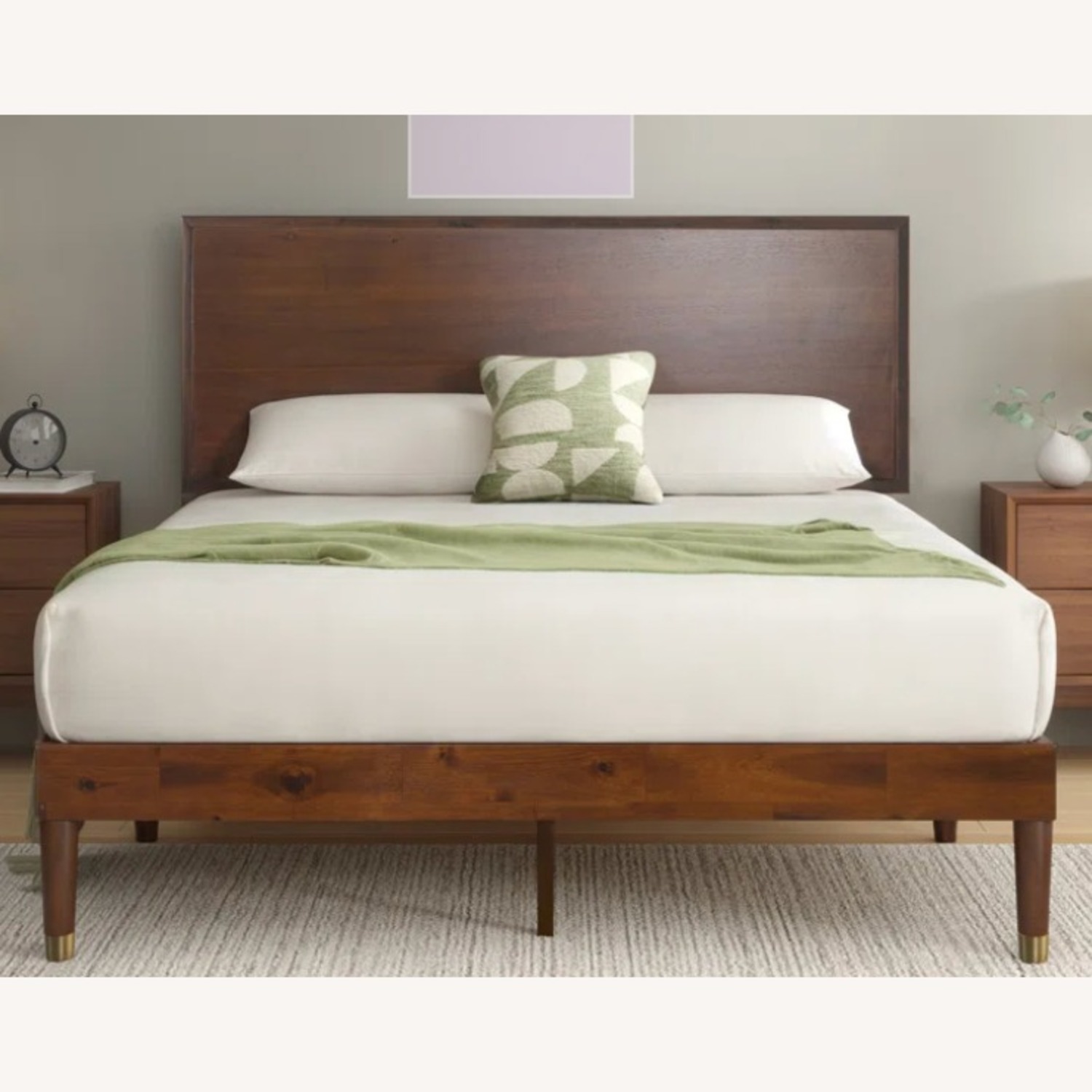 Hermes Wood Platform Bed with Adjustable Headboard - image-1