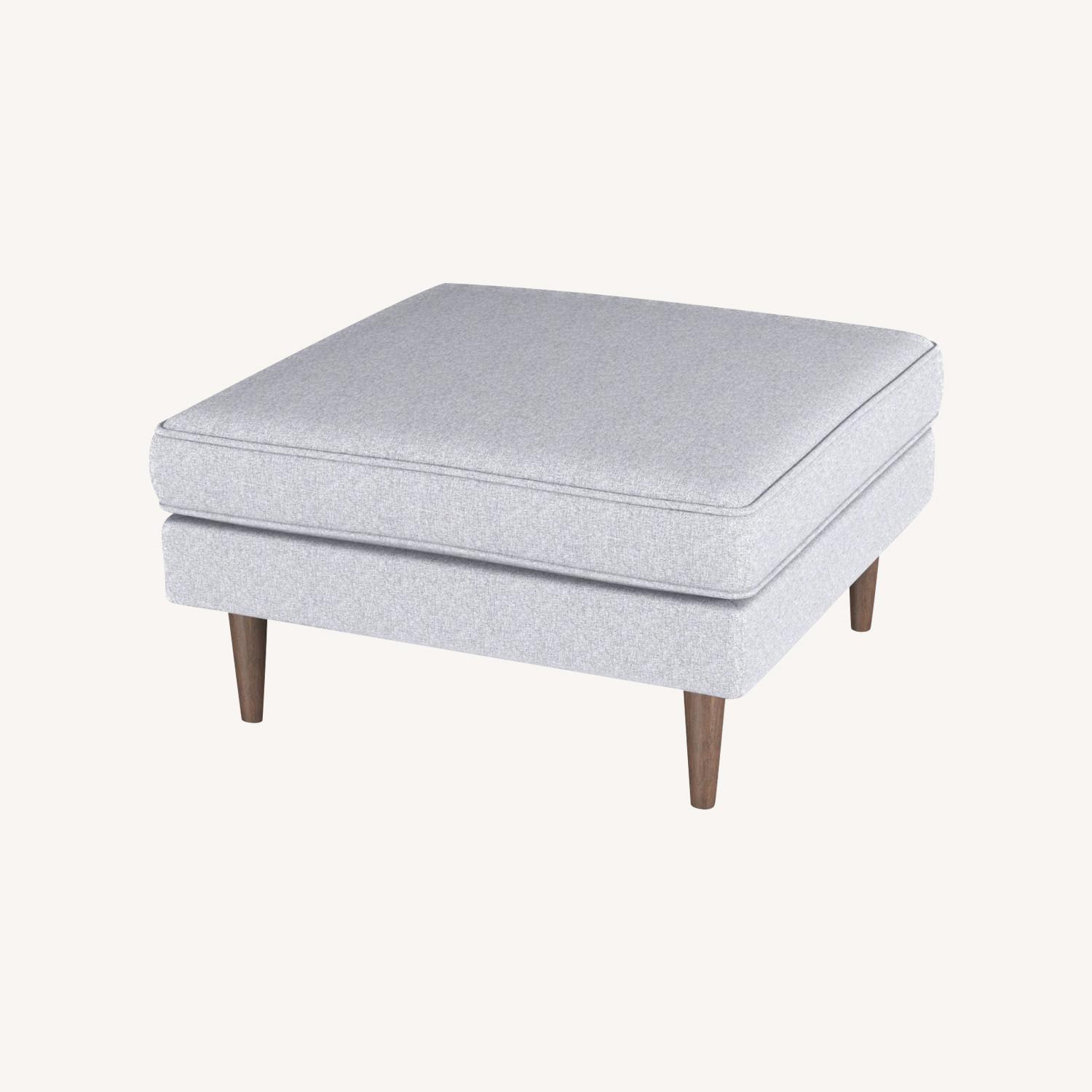 Fordham Light Gray Fabric Ottoman - image-0