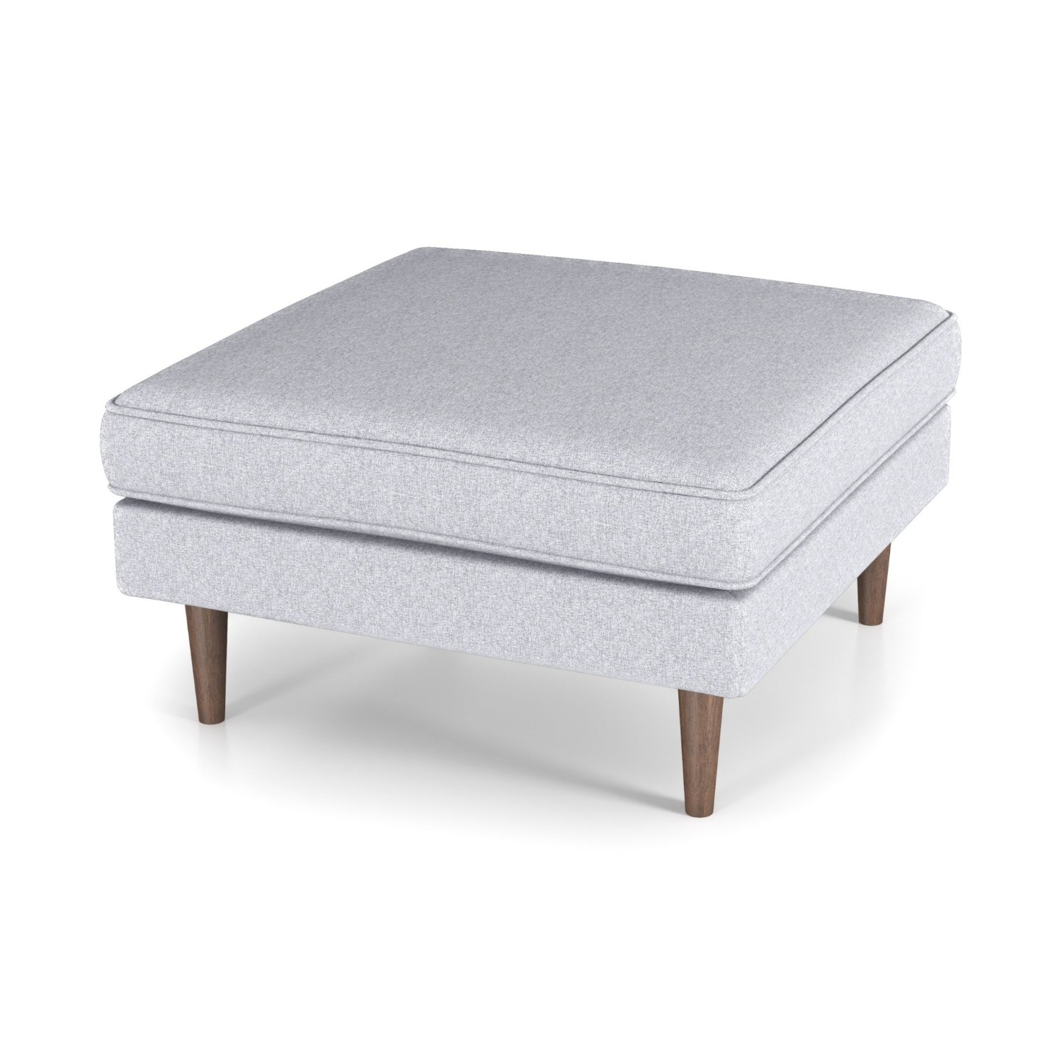 Fordham Light Gray Fabric Ottoman - image-5