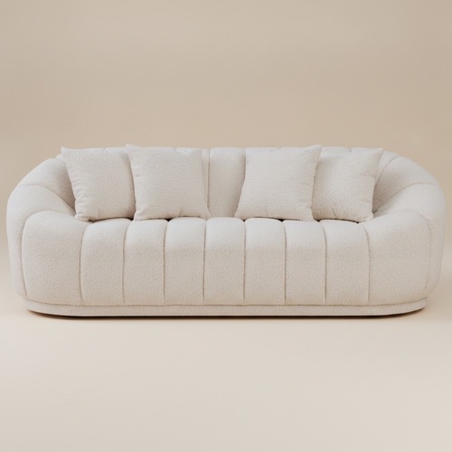 Used Forrester Modern Japandi Style White Boucle Sofa for sale on AptDeco