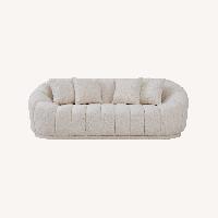 Forrester Modern Japandi Style White Boucle Sofa 