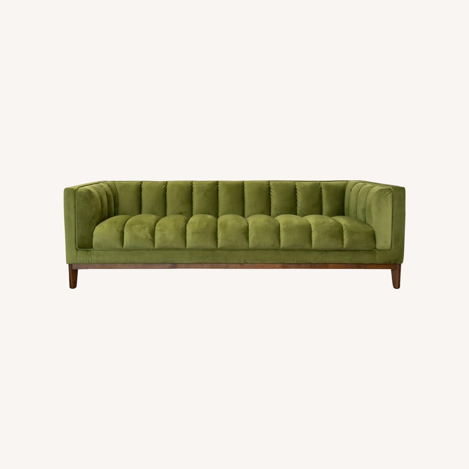 Jersey Olive Green Velvet Sofa - image-0