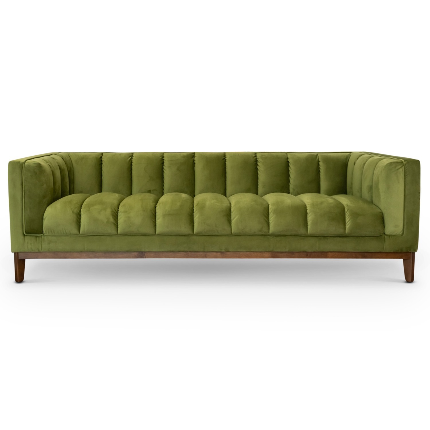 Jersey Olive Green Velvet Sofa - image-5