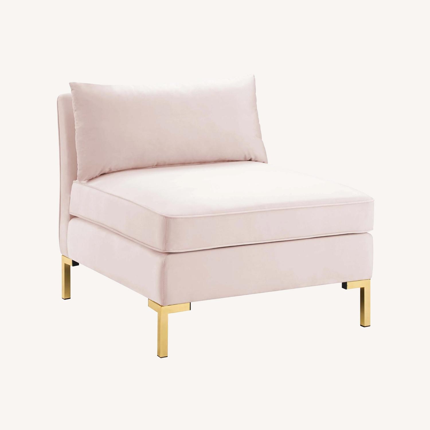 Modway Light Pink Velvet Accent Chair - image-0