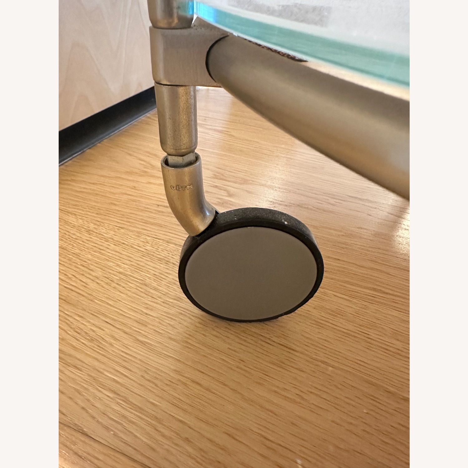 IKEA Strind Vintage Glass & Metal Rolling Side Table - image-10