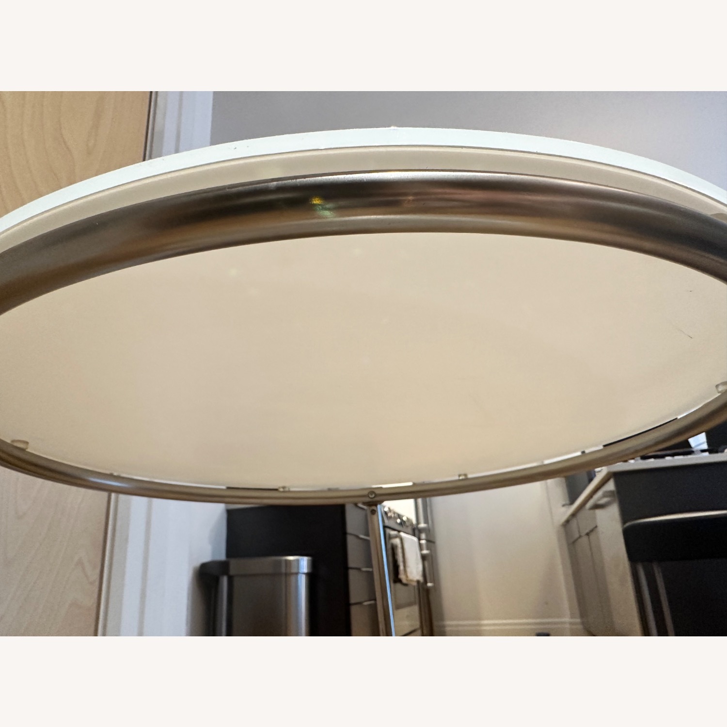 IKEA Strind Vintage Glass & Metal Rolling Side Table - image-9