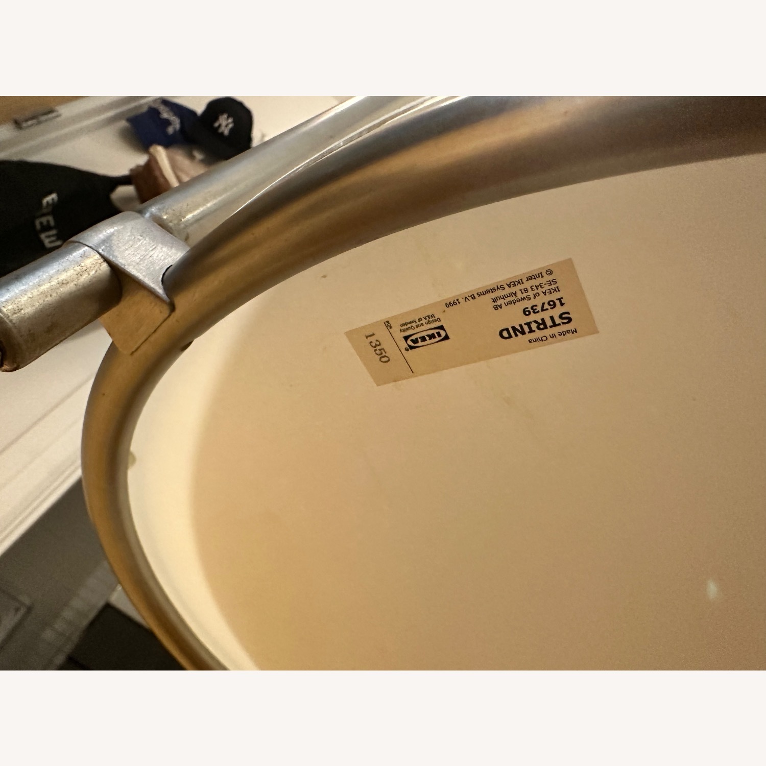 IKEA Strind Vintage Glass & Metal Rolling Side Table - image-5