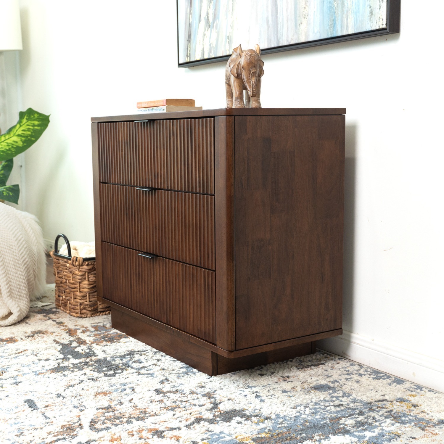 Webster 3 Drawers Walnut Nightstand - image-1