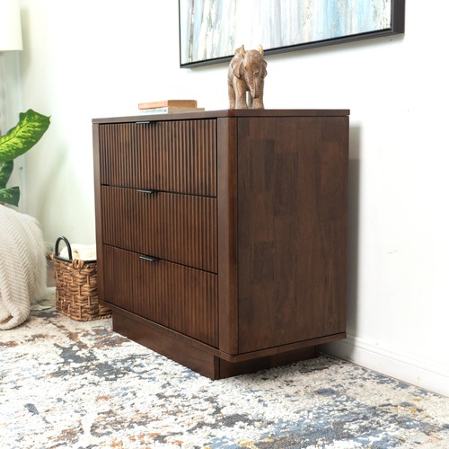 Used Webster 3 Drawers Walnut Nightstand for sale on AptDeco