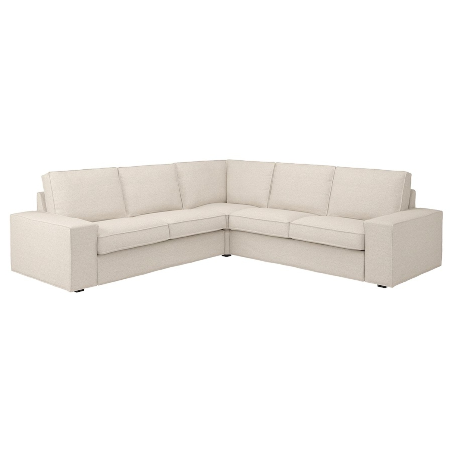 IKEA Cream Leather Couch - image-4