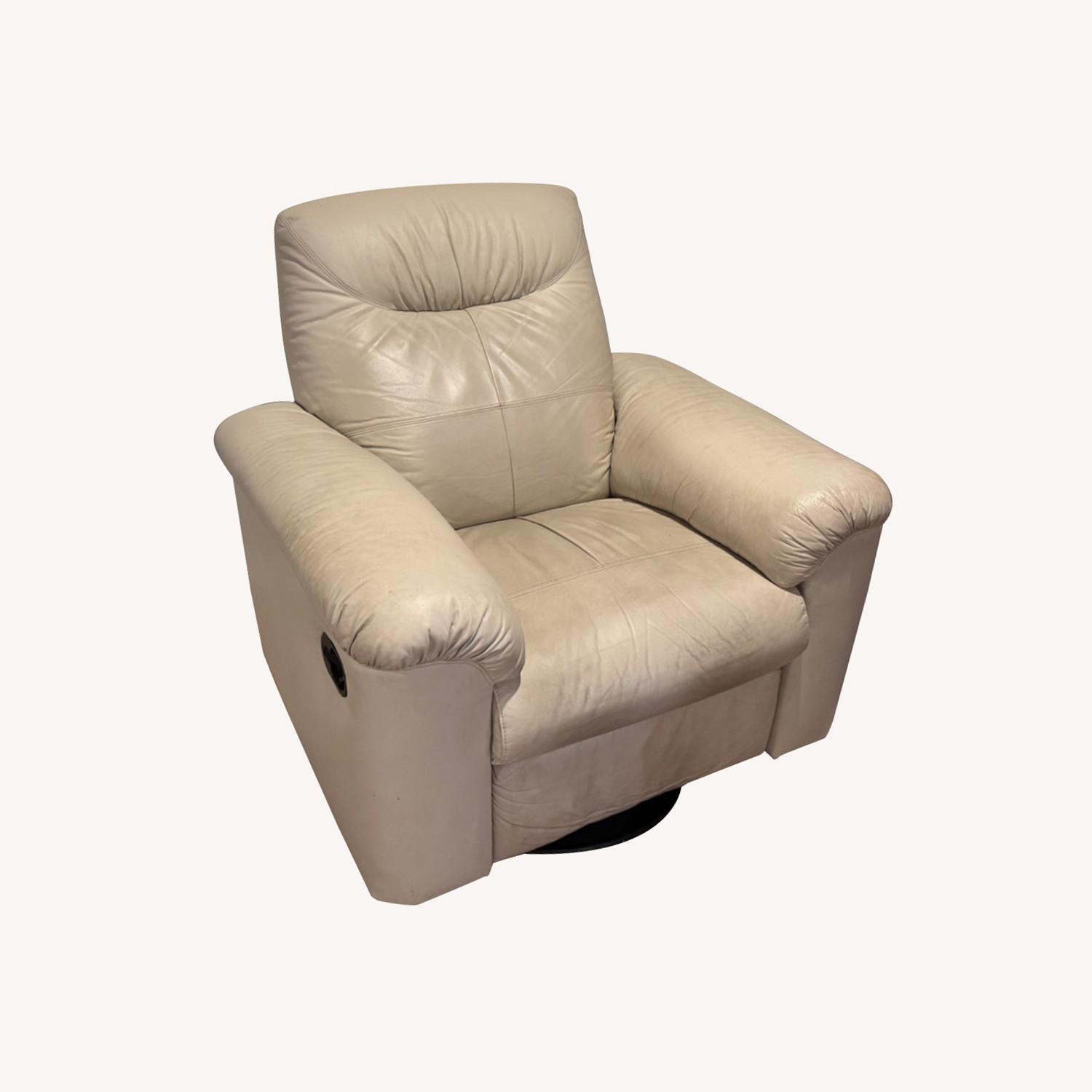 IKEA Cream Leather Recliner - image-0