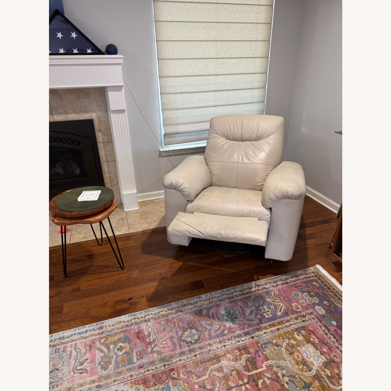 IKEA Cream Leather Recliner - image-2