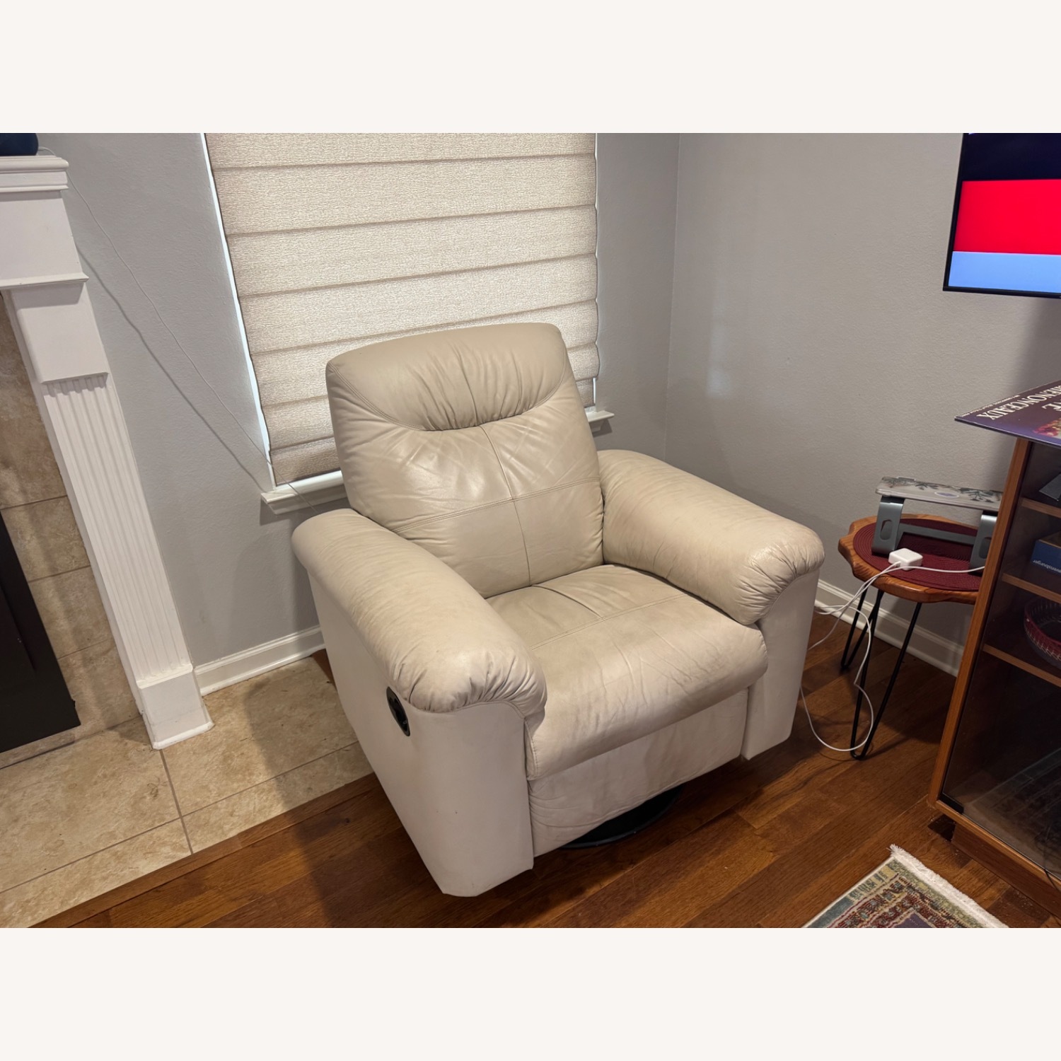 IKEA Cream Leather Recliner - image-1