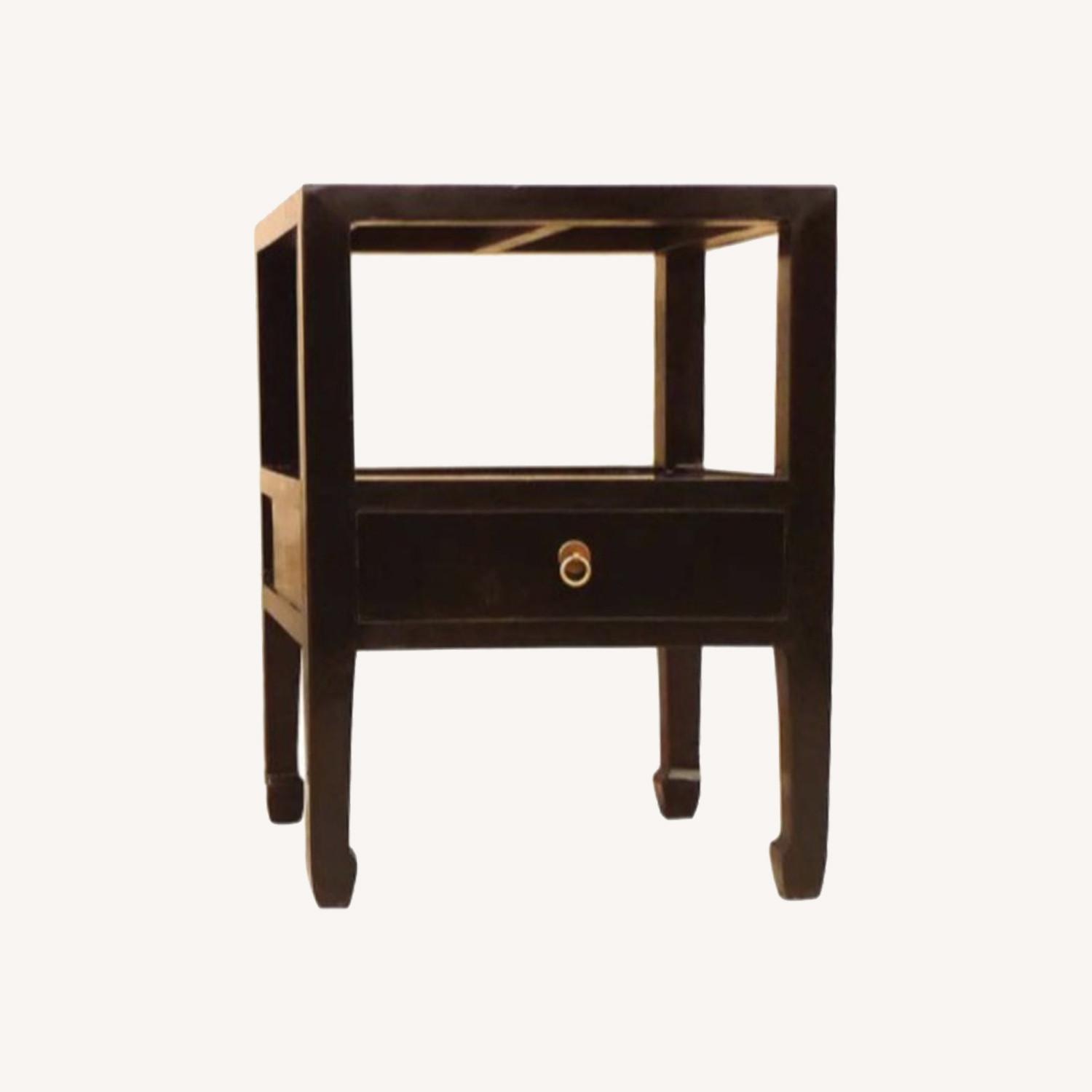 1st Dibs Pair of Fine Black Lacquer End Tables - image-0