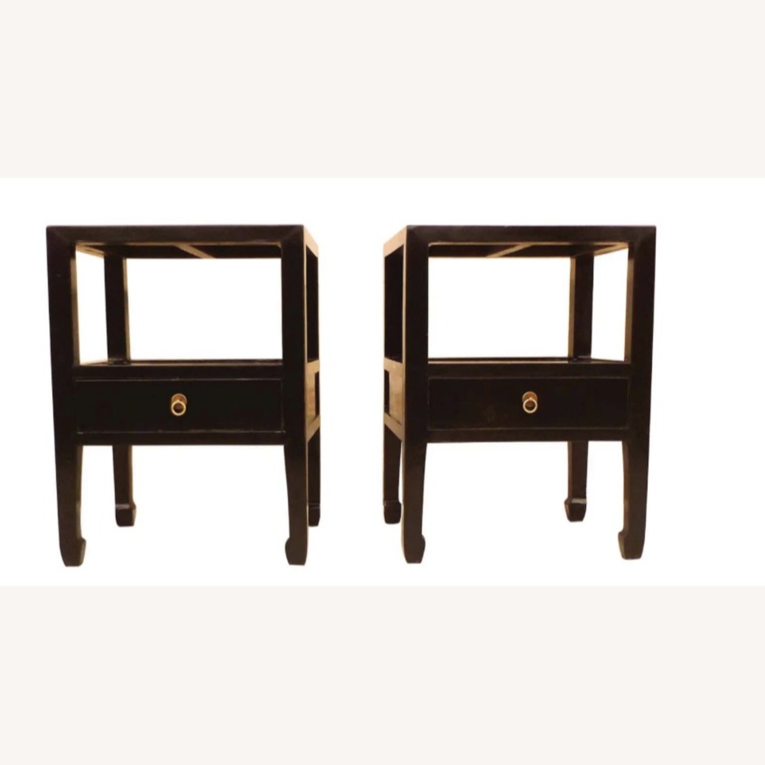 1st Dibs Pair of Fine Black Lacquer End Tables - image-1