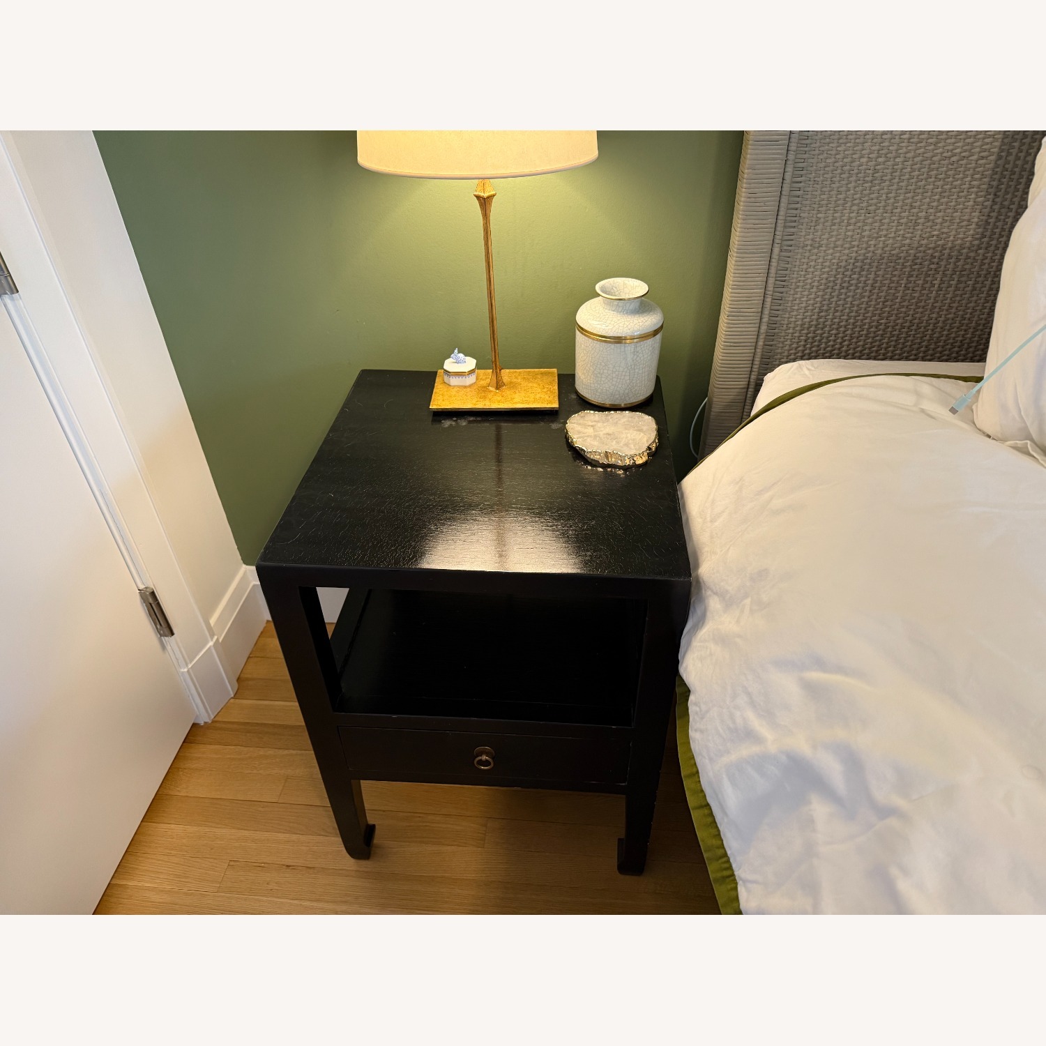 1st Dibs Pair of Fine Black Lacquer End Tables - image-7