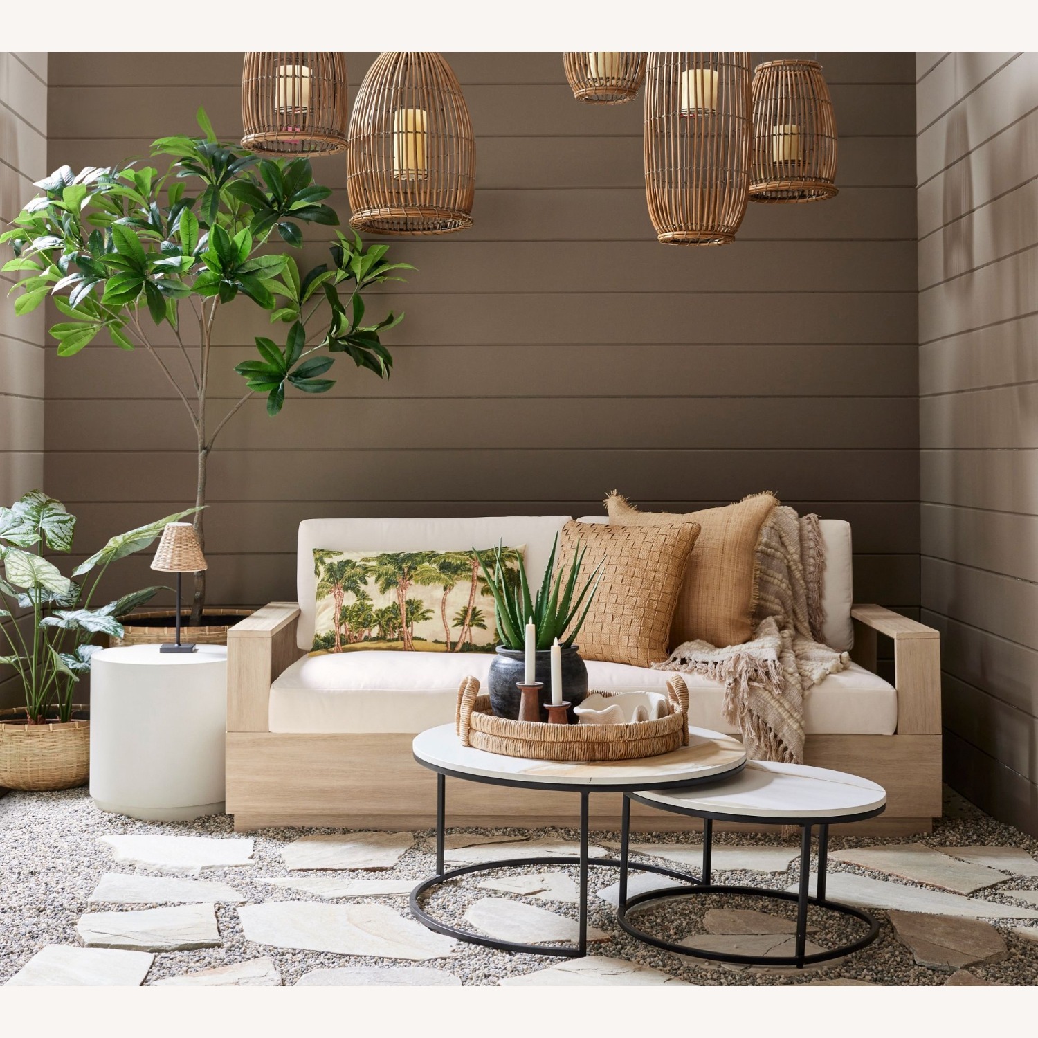 Pottery Barn Delaney Marble Round Nesting Coffee Table - image-3