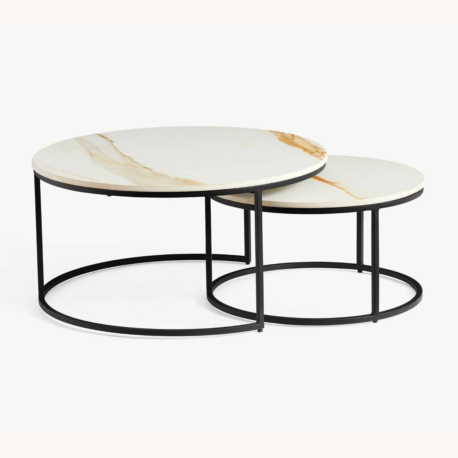 Pottery Barn Delaney Marble Round Nesting Coffee Table - image-1