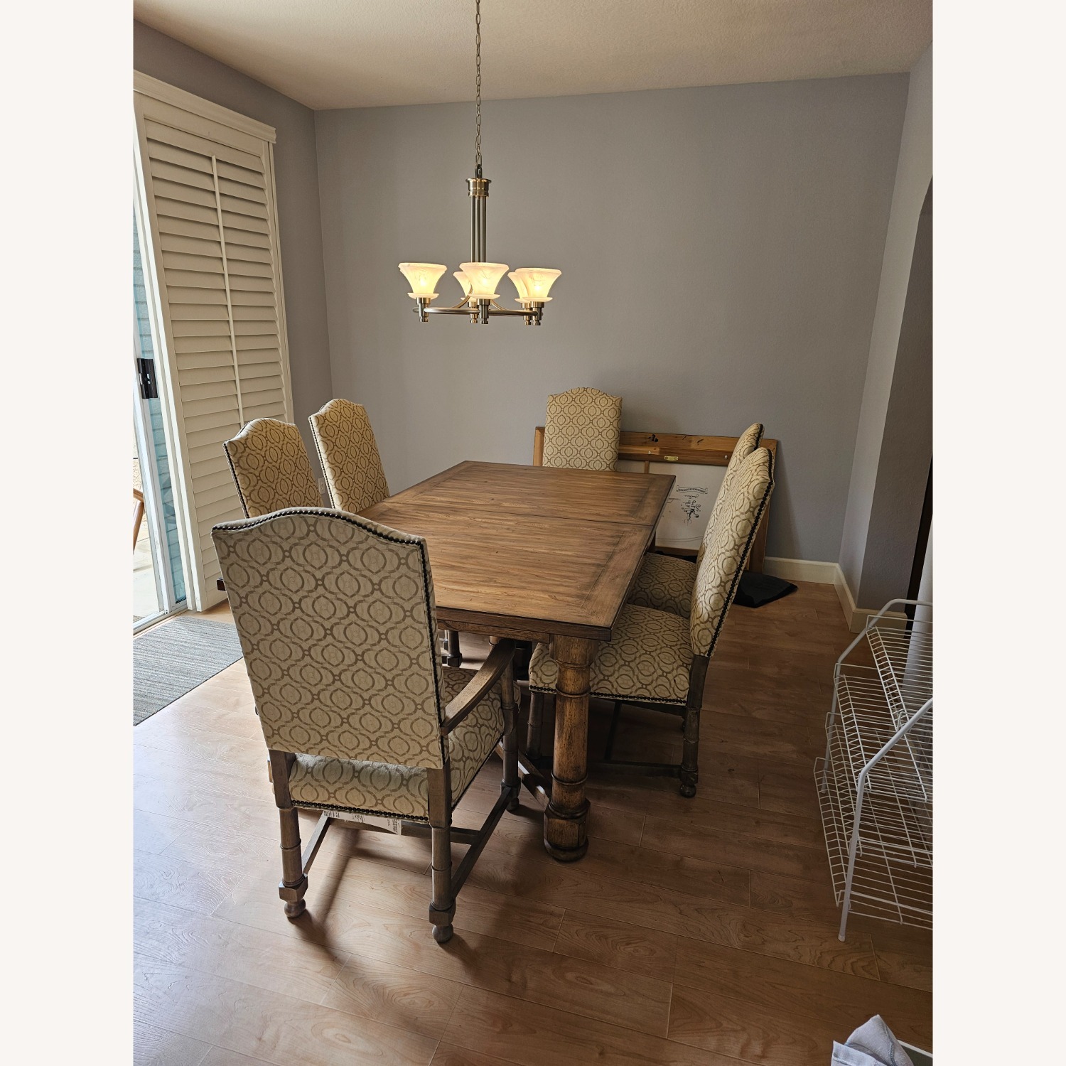 Ethan Allen Dining Table & Uphostered Chairs - image-1