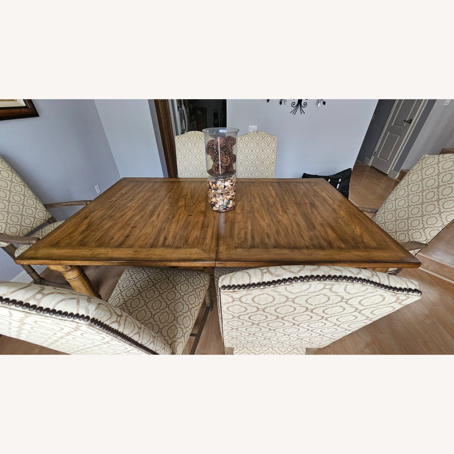 Ethan Allen Dining Table & Uphostered Chairs - image-2